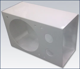 White sheet metal box by Sheet Metal Prototype, Inc.